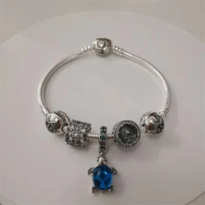 Set bracciale tartaruga pandora s925 argento ALE blu - Foto 1 di 4
