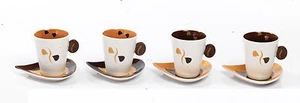 Set 4 tazze/ 4 piattini cappuccino, 8,5 cm in porcellana, Mandorle by Paben - Imagen 1 de 1