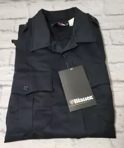 New Blauer 8713X Short Sleeve Uniform Cotton Blend Shirt Dark Navy Men's Large - Picture 1 of 5