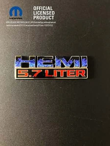 RAM 1500 HEMI Fender Emblem Overlay Decals (Pair) BLUE FIRE FLAMES Fits - Picture 1 of 6