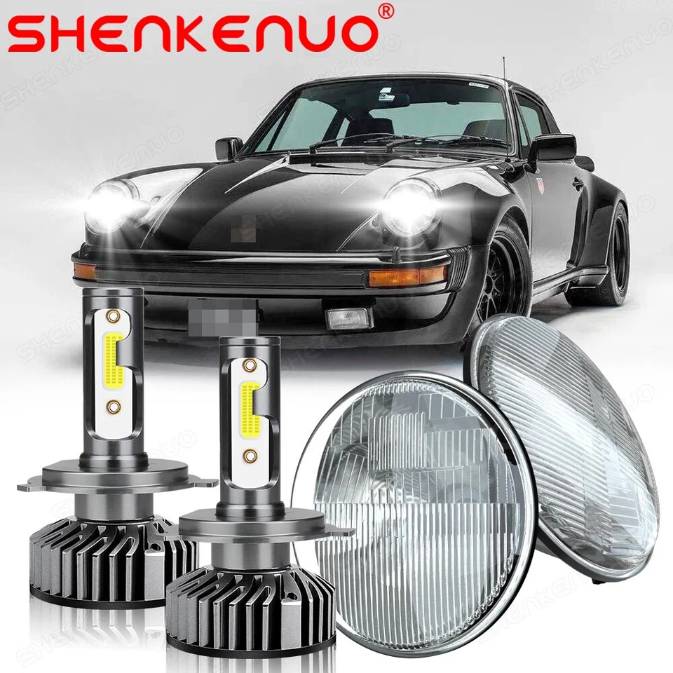 Par de faros LED redondos de 7 pulgadas para Porsche 944 1983-1991 haz alto-bajo halo DRL Foto 1 de 4