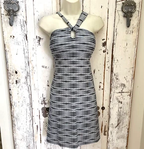 Athleta Size Medium Woman's Black White Gray Halter Athletic Casual Dress - Picture 1 of 9