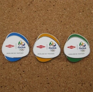 Rio Olympic Dow 2016 juego de 3 pines azul amarillo verde - Imagen 1 de 1
