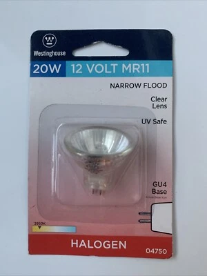Westinghouse 20W MR11 Lensed Narrow Flood Light Bulb  (04750)  FS  - Image 1 of 2