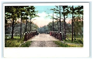 Rustikale Brücke Whalom Park MA, Massachusetts frühe Postkartenansicht - Bild 1 von 2