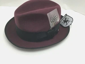 STACY ADAMS HOBART SAW 679 WOOL FEDORA WITH BOND MENS HAT 2" BRIM SATIN LINING - Picture 1 of 5