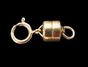 5.5mm 14k MAGNETIC CLASP Converter Yellow Gold Chain Extender 6mm Spring Ring - Picture 1 of 4