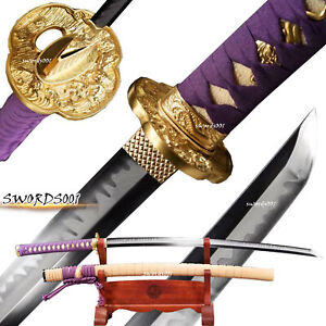 Hand Polished Japanese Samurai Katana Warrior Sword T10 Steel Caly Hardened