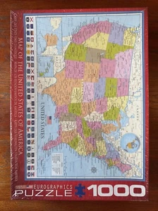 Map Of The USA 1000 piece jigsaw puzzle by Eurographics 680mm x 490mm SEALED NEW - Picture 1 of 2