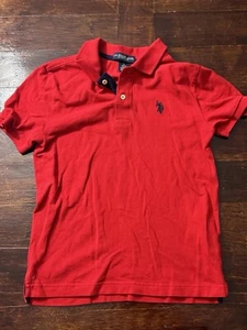 Ralph Lauren Polo Shirt Boys L 10-12 Red Short Sleeve Collar - Picture 1 of 3
