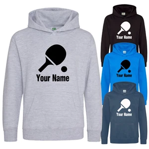 Childs Hoodie Table Tennis Hoodie Personalised Kids Hoody Boys Girls - Picture 1 of 7