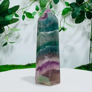 674g Natural Fluorite Crystal Obelisk Quartz Tower Healing Wand Point - Picture 1 of 12