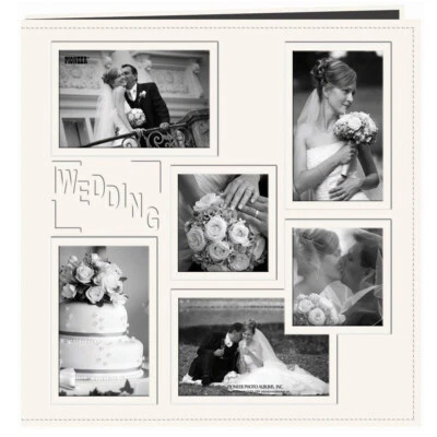Pioneer moldura de colagem costurada em relevo álbum pós encadernado 12"X12" - casamento - marfim - Imagem 1 de 2