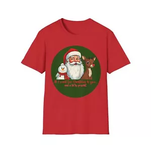 All I Want For Christmas - Santa Schneemann Familie Urlaub T-Shirt, Weihnachtsgeschenk Tee - Bild 1 von 17