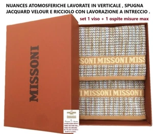 Set spugne 2 pz. MISSONI , 1 viso cm. 115 x 70 + 1 ospite cm. 70 x 40 misure max - Picture 1 of 8