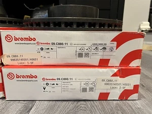 Brembo Front ONLY Drilled Vented Disc Brake Rotors For Porsche 911 996 997 96-12 - Picture 1 of 5