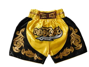 Yellow/Black Kids Muay Thai Shorts - Perfect Fit & Stylish MMA Boxing SIZE S - Picture 1 of 2