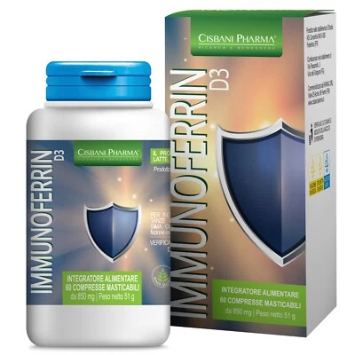 FARMAC Immunoferrin, Lattofferina pura, 60 compresse con Vitamina C, Vitamina D e Zinco