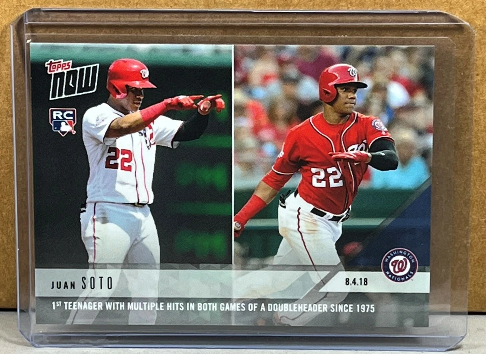 2018 TOPPS NOW #559 JUAN SOTO NATIONALS ROOKIE MULTIPLE HITS Print Run 1106