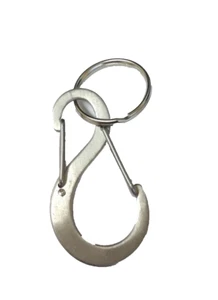 3 Pack Stainless Steel #5 5 cm Swish Carabiner Clips S Hook with Key Ring - Picture 1 of 2