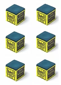 6 Pieces BLUE Genuine TRIANGLE Snooker or Pool Cue Tips Chalks - By Tweeten USA - Picture 1 of 4