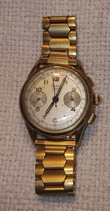Vintage Actua Geneve 17 Jewel Swiss Gold Plated Chronograph Works No Reserve! - Picture 1 of 12