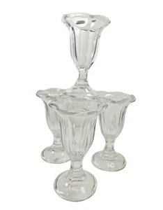 Ice Cream, Sundae, Parfait, Dessert Dish ~ Glass, Footed ~ Set of 4 NEW! - Picture 1 of 3