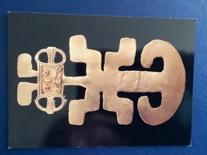 Postcard Cast Gold anthropomorphic pendant from Tolima Colombia B23 - Picture 1 of 2