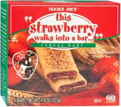 2 Packs Trader Joe's This Strawberry Walks Into A Bar Cereal Bars Organic Kosher - Image 1 of 2