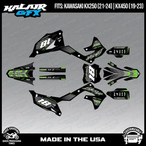 Kalair GFX Graphics Kit for KX450 2019-2023 and KX250 2021-24 Rebel - Green - Picture 1 of 4
