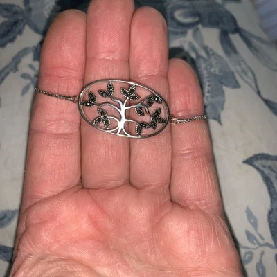 Pulsera Ajustable IBB CN Tono Plata Caja Árbol de la Vida MARCASITA Foto 1 de 4