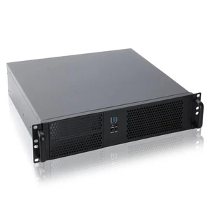 2U Micro ATX Compact Rackmount 2 X 5.25 Chassis Support ATX PC PS2 PSU with Side - Picture 1 of 6