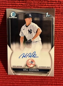 Will Warren 2023 Bowman Draft 1st Chrome Auto New York Yankees #CPA-WW - Picture 1 of 2