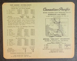 Canadian Pacific - Horarios de barcos de vapor - Horarios - Tarifas - 1956 - Imagen 1 de 6