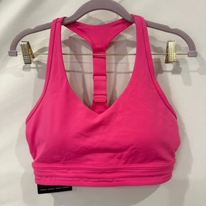 Lorna Jane Be Active Eco Sports Crop Bra L Rose Pink Workout Gym High Support - Picture 1 of 18