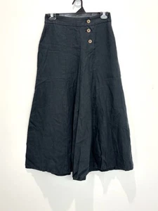 Country Road Pants Womens 4 S Black French Linen Wide Leg Crop Culottes Peasant - Picture 1 of 15