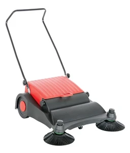 Vestil JAN-LG Manual Push Floor Sweeper, 32-1/2"W, 30"L, Black and Yellow - Picture 1 of 1