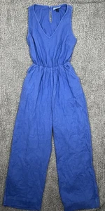 Universal Thread Women's Sleeveless Linen Jumpsuit Open Back Blue Size S - Picture 1 of 6