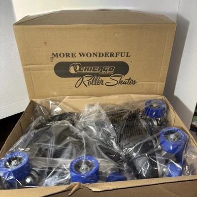 Patines de pista Chicago 405 para hombre talla 8 negros y azules - ¡Nuevos! Foto 1 de 4