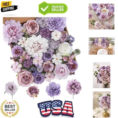 18-Piece Purple Artificial Floral Set for Stunning Arrangements & Crafts - Image 1 of 4