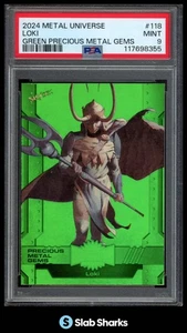2024 SKYBOX METAL UNIVERSE MARVEL AVENGERS LOKI PRECIOUS GEMS GREEN /10 PSA 9 - Picture 1 of 3