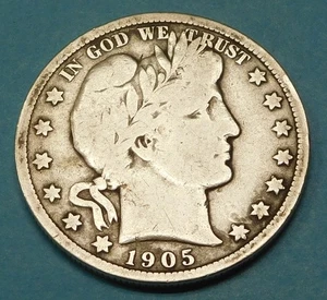1905 BARBER HALF - SILVER - V.G. + - Picture 1 of 2