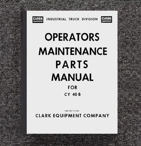 1968 Traktor Bedienanleitung Wartungsanleitung passend für Clark CY 40B Gabelstapler O-202 - Bild 1 von 18