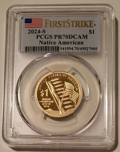 2024 S Native American Sacagawea Dollar Proof PR70 DCAM PCGS First Strike - Bild 1 von 2