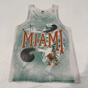 Vintage Miami University Hurricanes Fußball Tank Top Größe Large Amboss Hergestellt in den USA - Bild 1 von 7