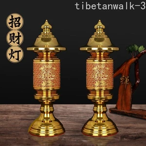 Coppia di lampade da altare buddiste 27,5 cm offerta lampada LED Buddha forniture religiose - Foto 1 di 4
