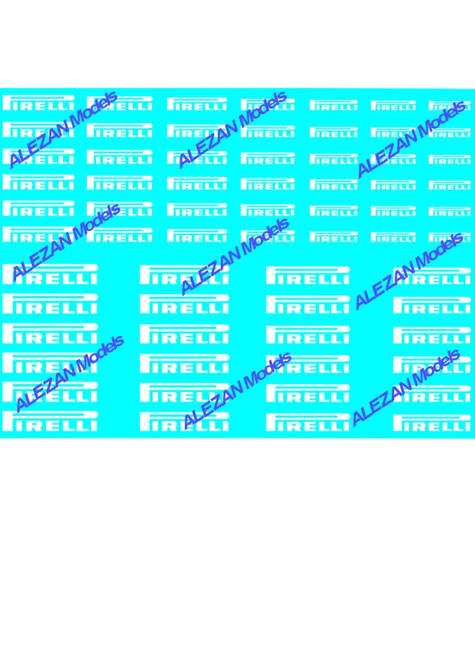 ALEZAN MODELS. DECALS . PIRELLI WHITE . 1/43. 1/32 . - Image 1 of 1