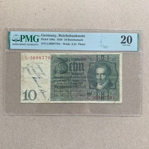Reichsbanknote Deutschland Banknote 2.WK Ära Schein PMG 20 German Currency Shot Snorter - Bild 1 von 5