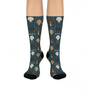 Trendy Borzoi Socks Mid Calf Modern Unisex Stretchy Colorful Crew Mid Calf NEW - Picture 1 of 5