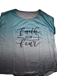 woman t shirt size xxl new Faith Over Love - Picture 1 of 5